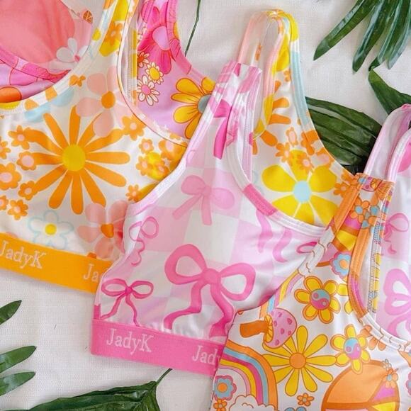 White with Pink Bows Arya Bralette Summer - Picture 2 of 3